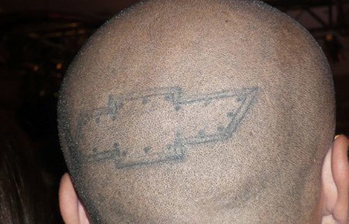 worst car tattoo Chevy head