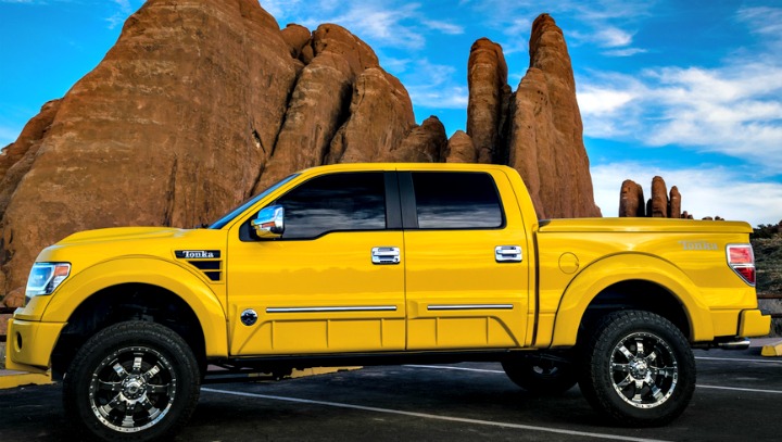 yellow ford truck