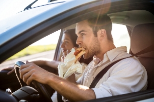 unnecessary causes of distracted driving eating
